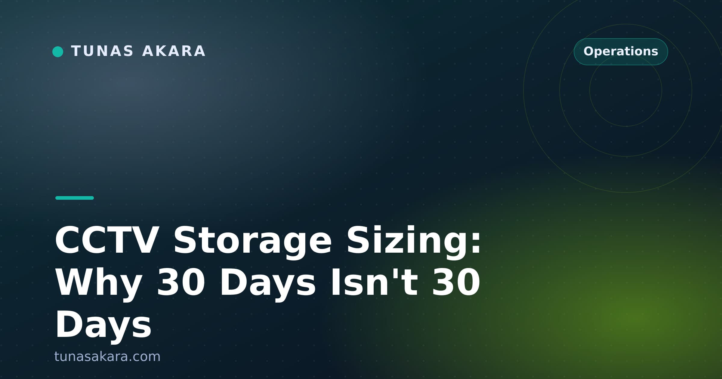 CCTV Storage Sizing: Why 30 Days Isn't 30 Days