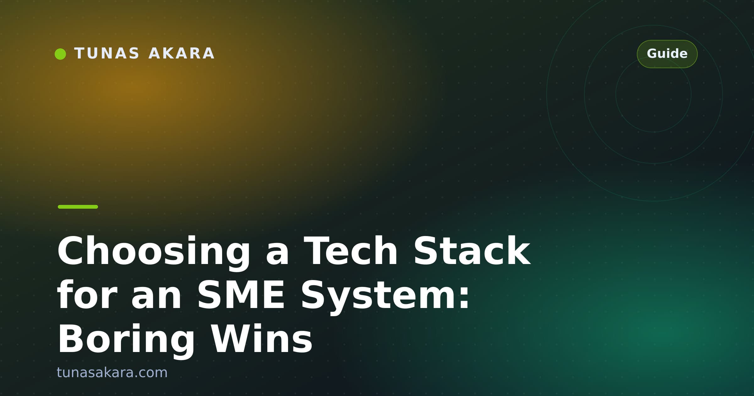 Choosing a Tech Stack for an SME System: Boring Wins