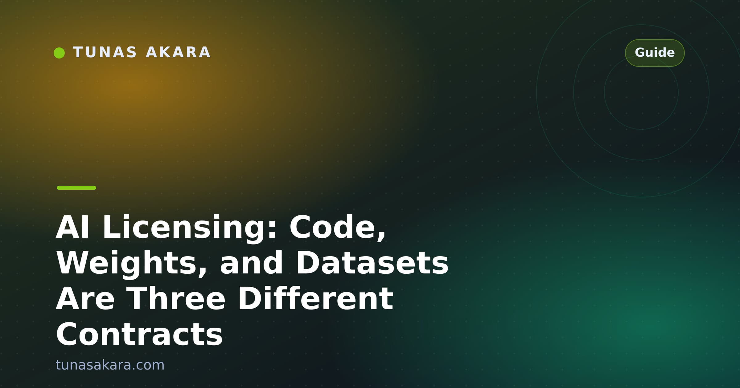 AI Licensing: Code, Weights, and Datasets Are Three Different Contracts
