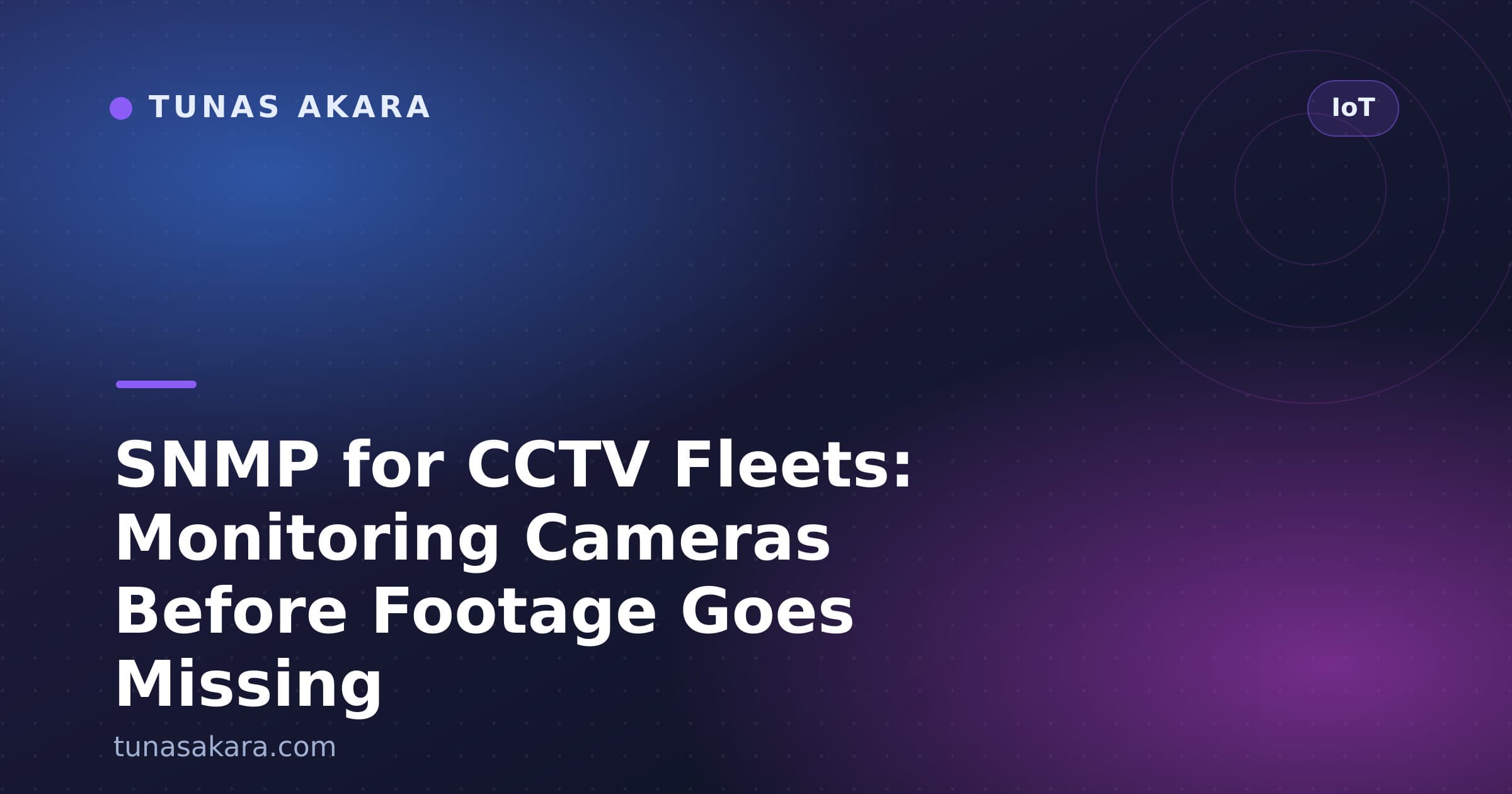 SNMP for CCTV Fleets: Monitoring Cameras Before Footage Goes Missing