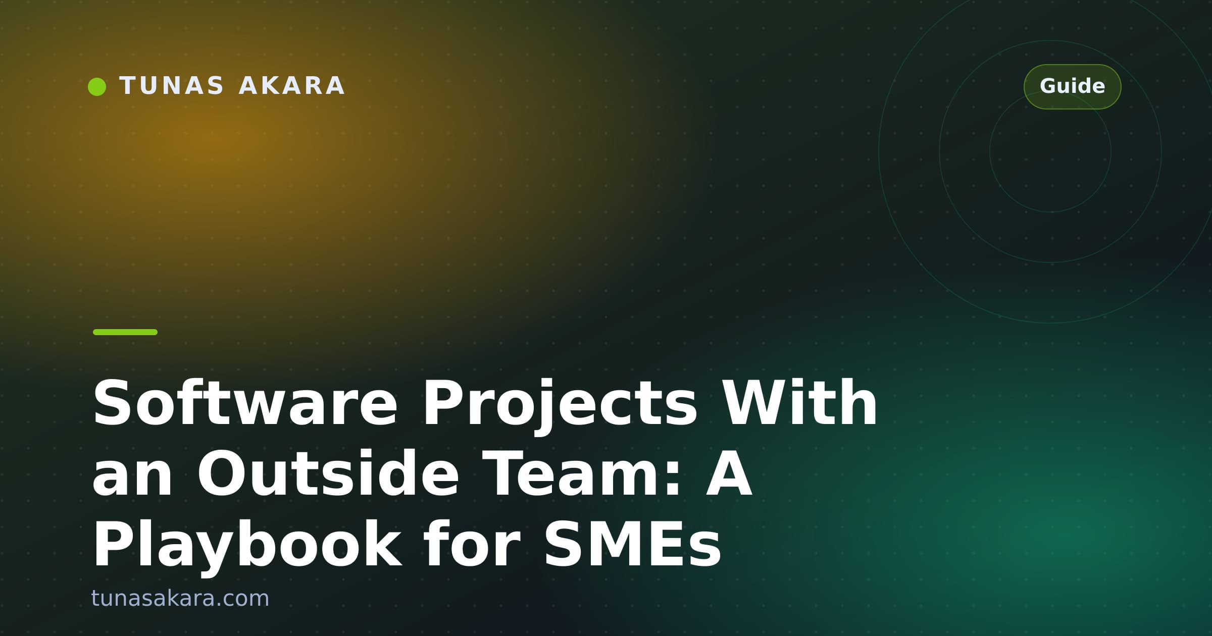 Software Projects With an Outside Team: A Playbook for SMEs