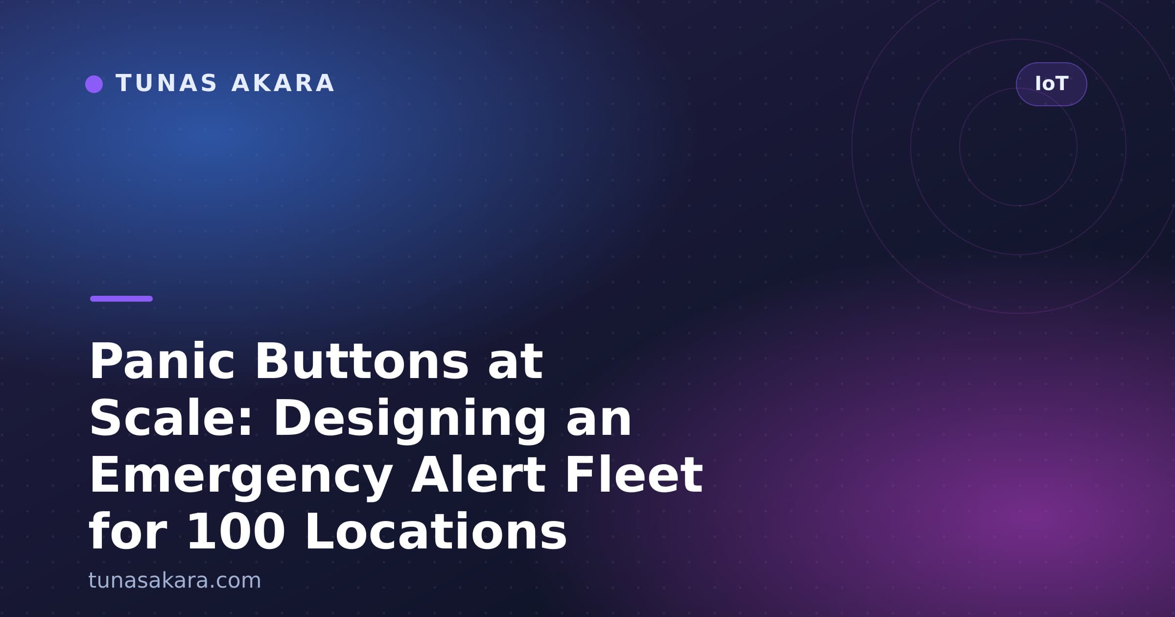 Panic Buttons at Scale: Designing an Emergency Alert Fleet for 100 Locations