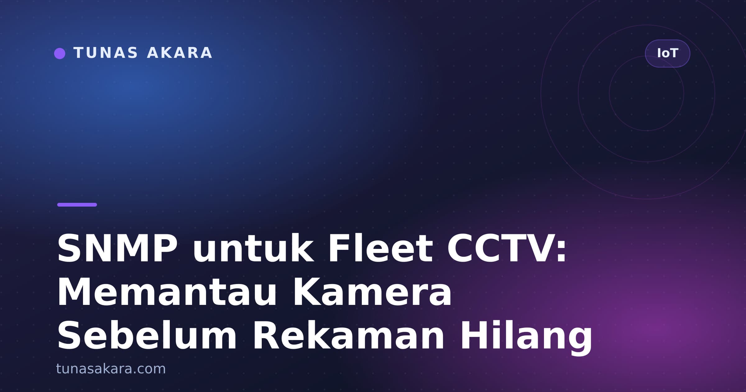 SNMP untuk Fleet CCTV: Memantau Kamera Sebelum Rekaman Hilang